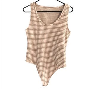American Eagle Checkered Neutral Tank Body Suit